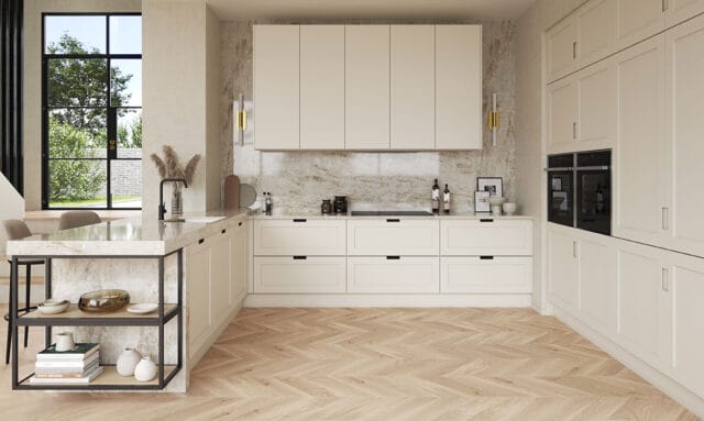 Hunton Painted Outline in Porcelain Fitted Kitchen