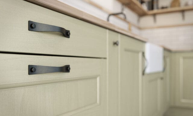 Mornington Beaded Paint to Order Sage Bespoke Fitted Kitchen by Kitchen Emporium