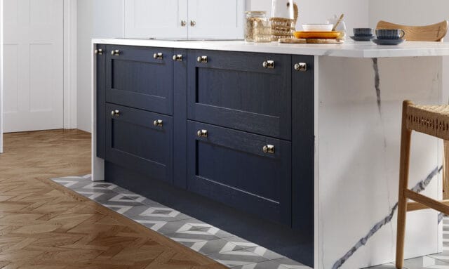 Mornington Shaker Paint to Order Blue Kitchen Island by Kitchen Emporium