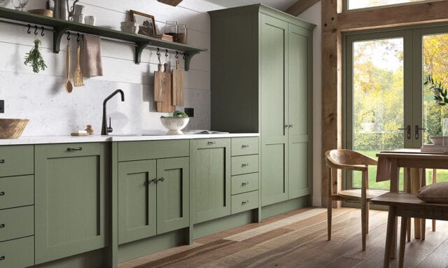 Mornington Shaker Regiment Green Bespoke Fitted Kitchen by Kitchen Emporium