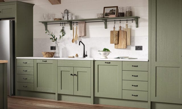 Mornington Shaker Regiment Green Fitted Kitchen