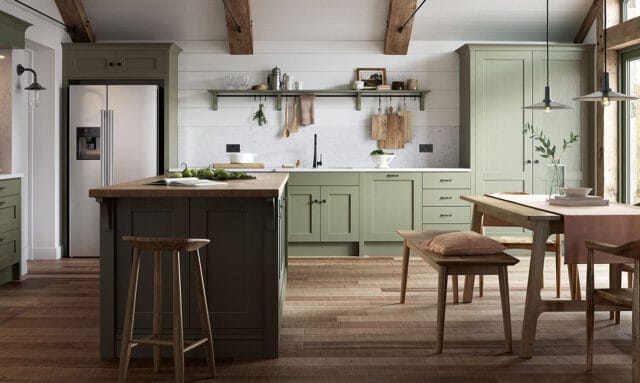 Mornington Shaker Regiment Green Kitchen by Kitchen Emporium