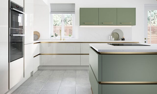 Porter Gloss Dove Grey Handleless Kitchen
