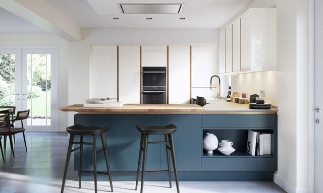 Porter Gloss Porcelain Handleless Bespoke Fitted Kitchen by Kitchen Emporium