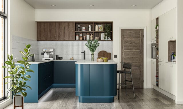Porter Matt Hartforth Blue Modern Kitchen Island by Kitchen Emporium