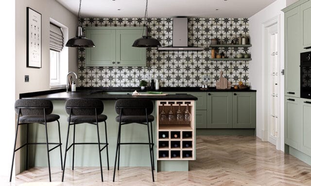 Belsay Smooth Reed Green Kitchen
