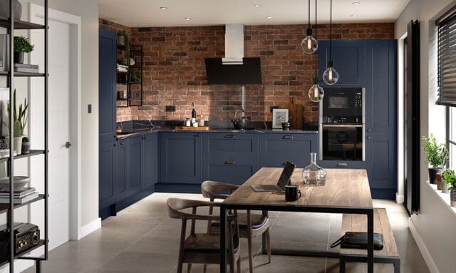 Belsay Woodgrain Indigo Kitchen