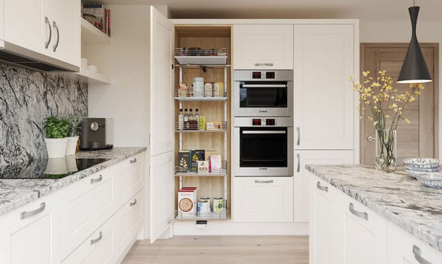 Belsay Woodgrain Porcelain Fitted Kitchen Tall Units