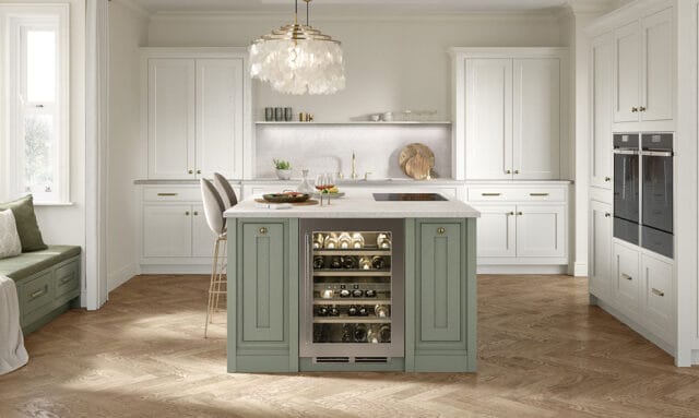 Clarendon Paint to Order Dove Grey and Regiment Kitchen