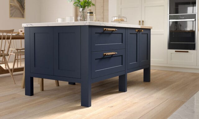 Hunton Hartforth Blue Fitted Kitchen Island by Kitchen Emporium