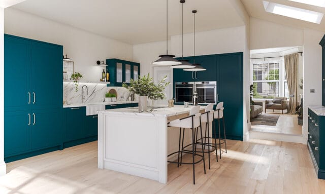 Hunton Majestic Teal Paint to Order Kitchen