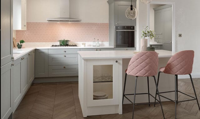 Second Nature Belsay Woodgrain Paint to Order Fitted Kitchen