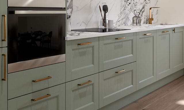 Belsay Beaded Reed Green Fitted Kitchen