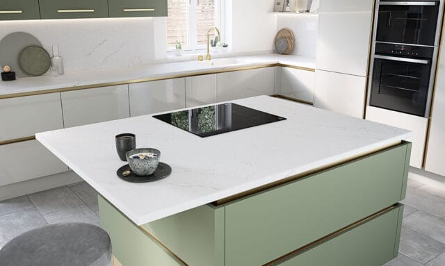 Porter Matt Regiment Green Handleless Kitchen by Kitchen Emporium