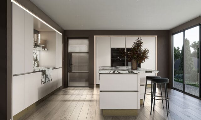 Porter Matt Taupe Grey Kitchen Island