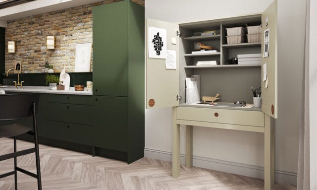 Porter Painted Outline Bay Green Fitted Kitchen by Kitchen Emporium