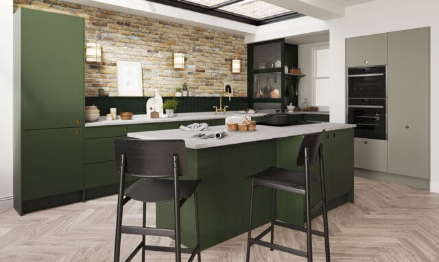 Porter Painted Outline Bay Green Kitchen
