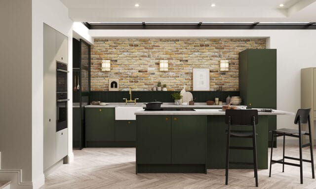 Porter Painted Outline Bay Green Modern Kitchen