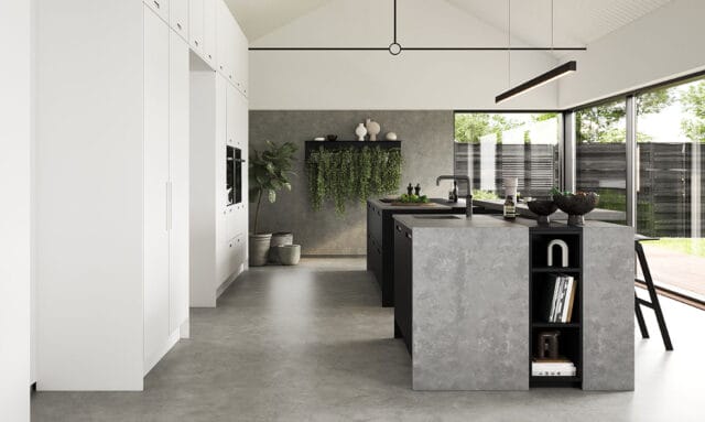 Porter Painted Outline Carbon Black Modern Fitted Kitchen