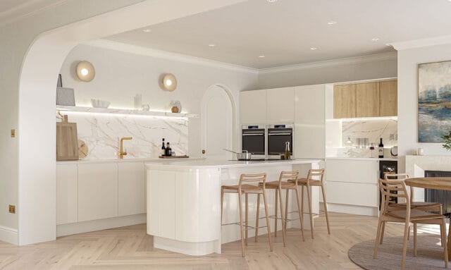 Remo Gloss Taupe Grey Handleless Kitchen
