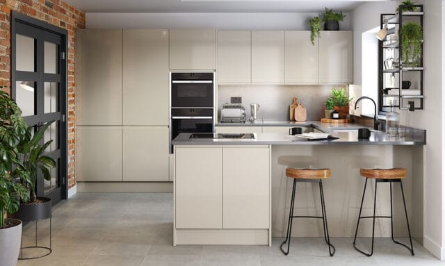 Remo Gloss Taupe Grey Kitchen