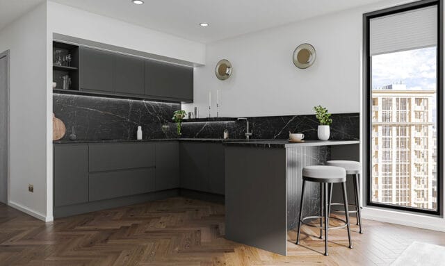 Remo Matt Graphite Handleless Kitchen