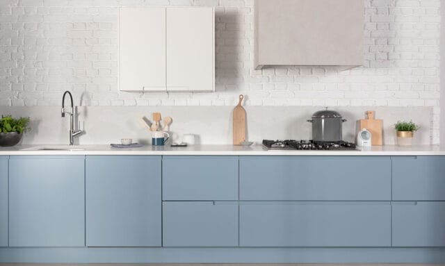 Remo Matt Paint to Order Cadet Blue Handleless Kitchen