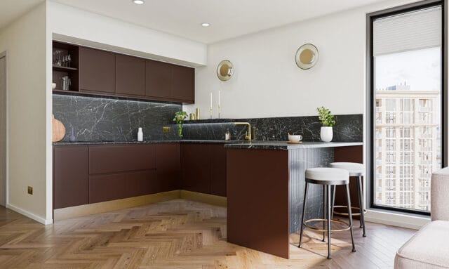 Remo Matt Paint to Order Malbec Modern Kitchen