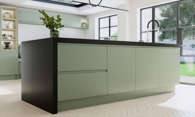 Remo Matt Regiment Green Kitchen Island