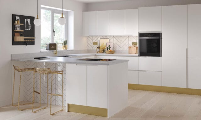 Remo Matt White Handleless Kitchen