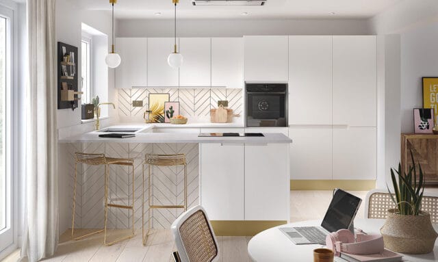 Remo Matt White Kitchen by Kitchen Emporium