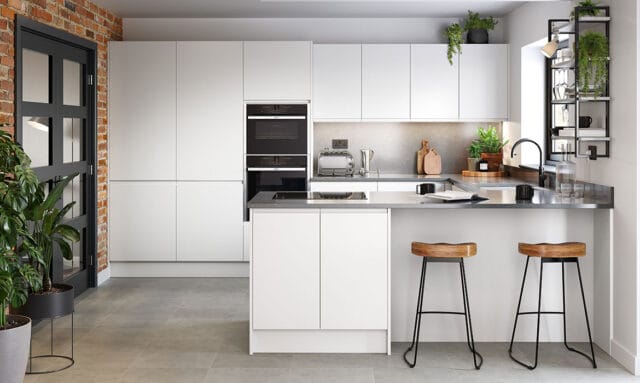 Remo Matt White Modern Fitted Kitchen